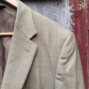 Men's Joseph & Feiss 43R Wool Tan Striped Blazer